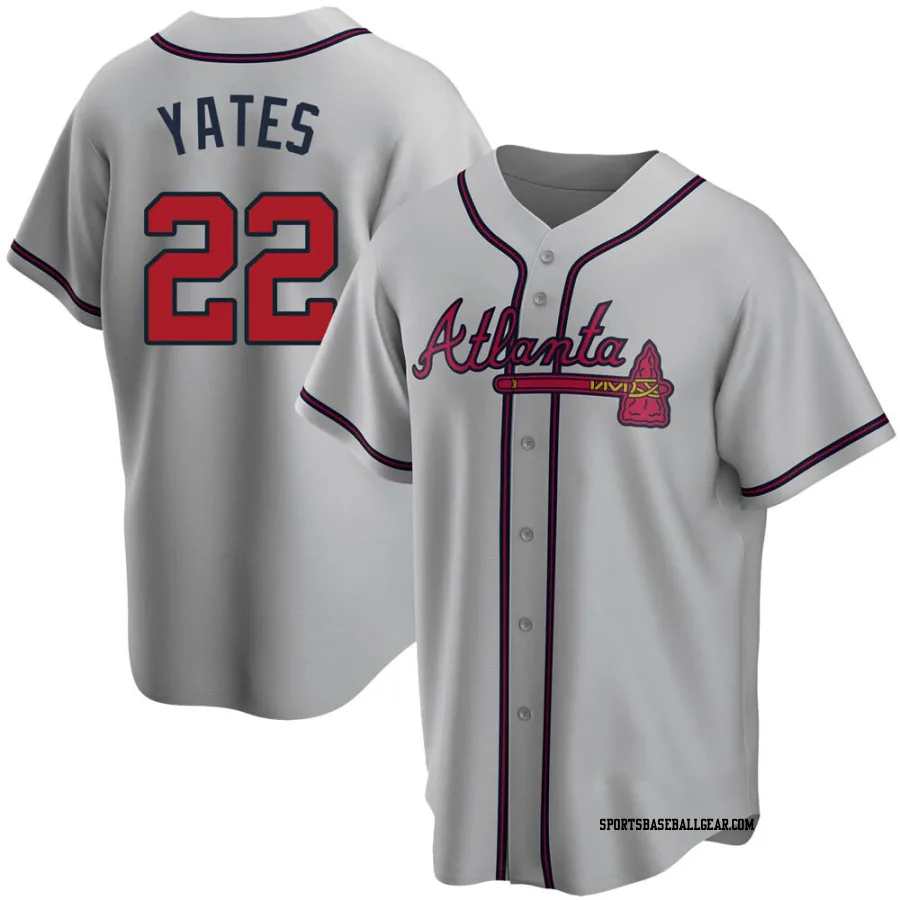 Kirby Yates Men's Atlanta Braves Gray Replica Road Jersey