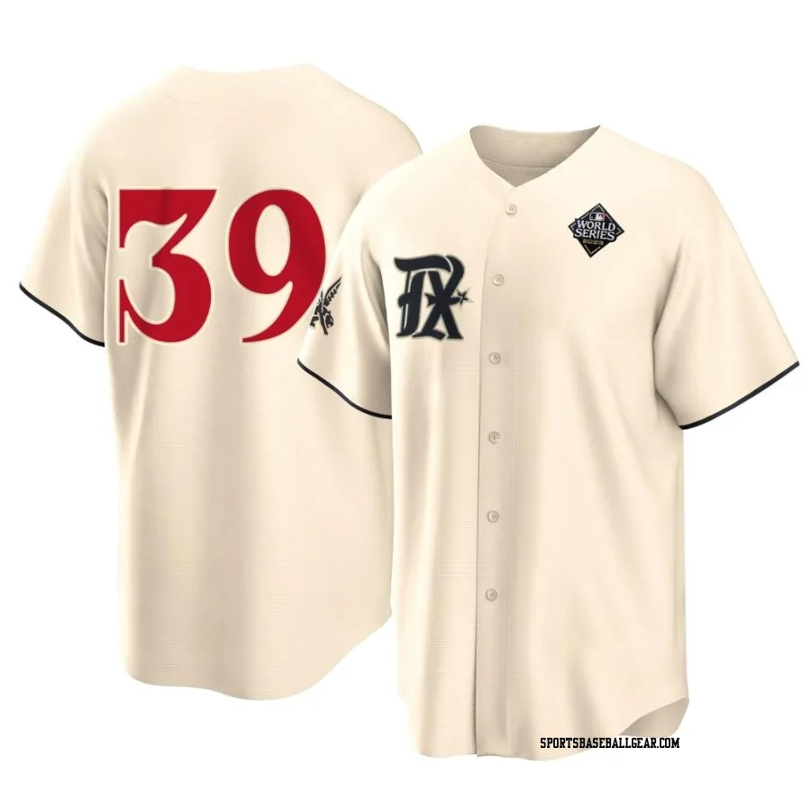 Kirby Yates Men's Texas Rangers Cream Replica 2023 City Connect 2023 World Series Jersey