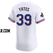 Kirby Yates Men's Texas Rangers Gold Elite White 2024 Collection Jersey