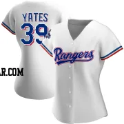 Kirby Yates Women's Texas Rangers White Authentic Home 2023 World Series Champions Jersey