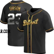 Kirk Gibson Men's Detroit Tigers Black Golden Replica Alternate Jersey