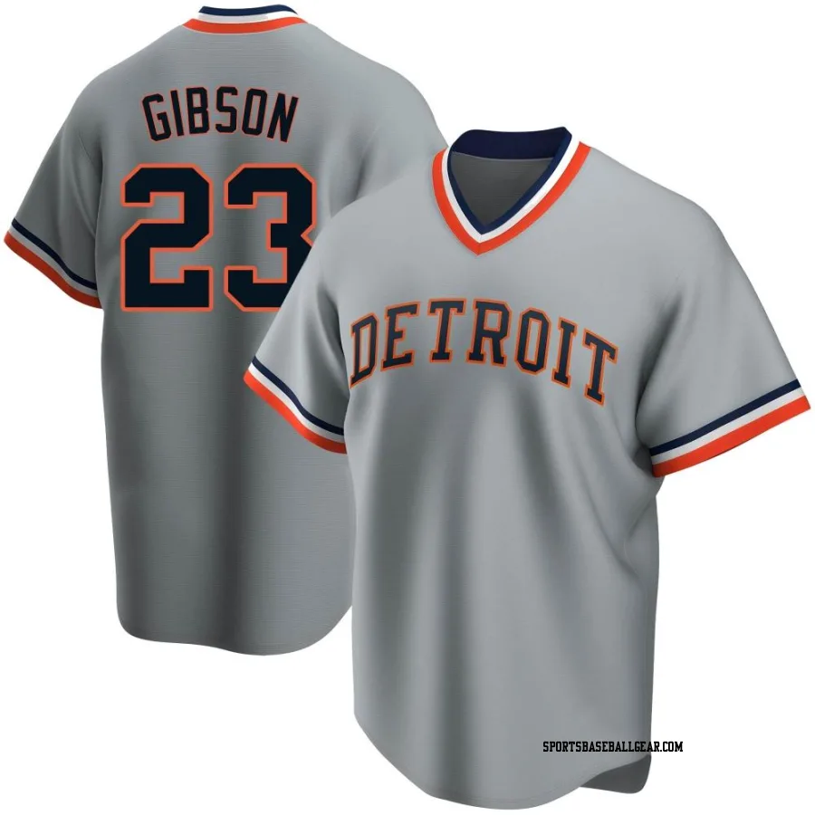 Kirk Gibson Men's Detroit Tigers Gray Replica Road Cooperstown Collection Jersey