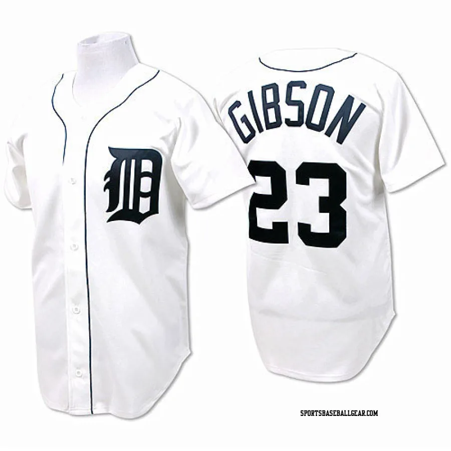 Kirk Gibson Men's Detroit Tigers White Replica Throwback Jersey