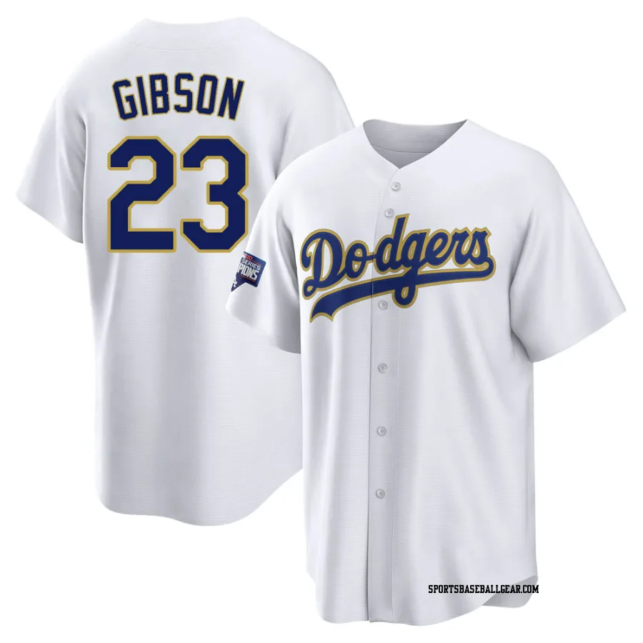 Kirk Gibson Youth Los Angeles Dodgers White/Gold Replica 2021 Gold Program Player Jersey