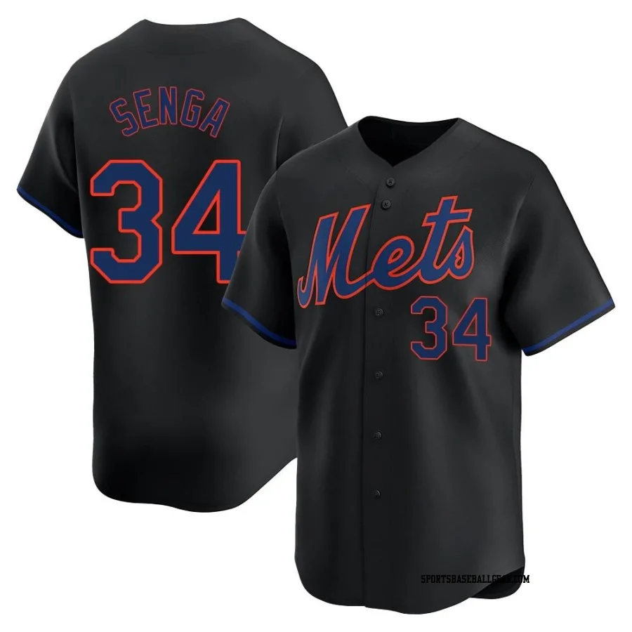 Kodai Senga Youth New York Mets Black Limited Alternate Jersey