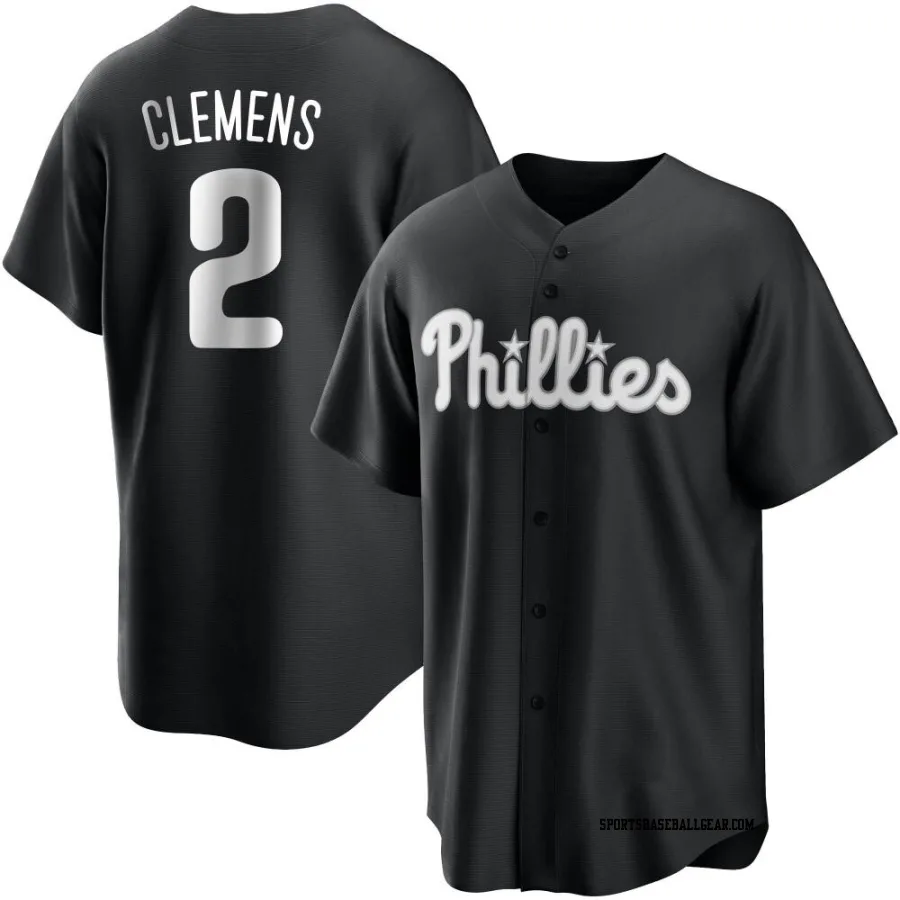 Kody Clemens Men's Philadelphia Phillies Black/White Replica Jersey