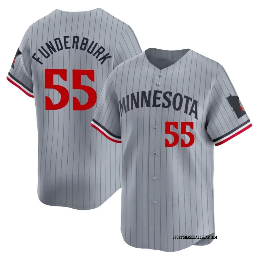 Kody Funderburk Youth Minnesota Twins Gray Limited Road Jersey