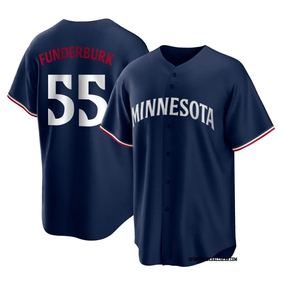 Kody Funderburk Youth Minnesota Twins Navy Replica Alternate Jersey