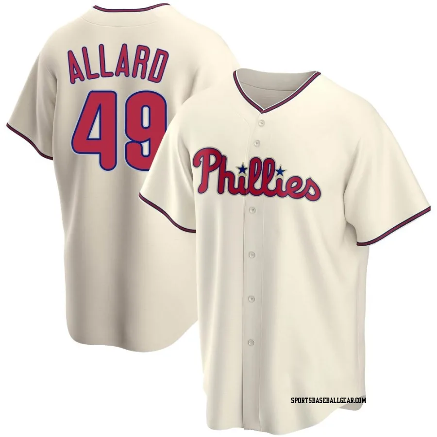 Kolby Allard Men's Philadelphia Phillies Cream Replica Alternate Jersey