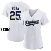 Kolten Wong Women's Los Angeles Dodgers White/Gold Authentic 2021 Gold Program Player Jersey