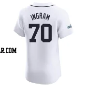 Kolton Ingram Men's Detroit Tigers White Elite Home Patch Jersey