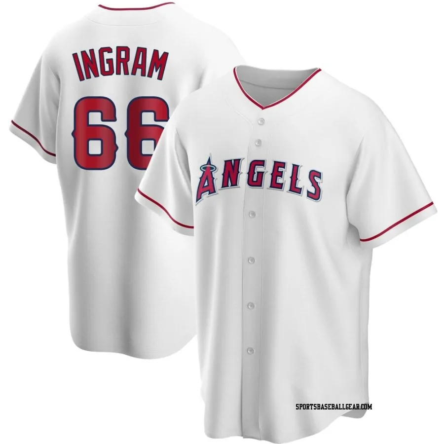 Kolton Ingram Men's Los Angeles Angels White Replica Home Jersey