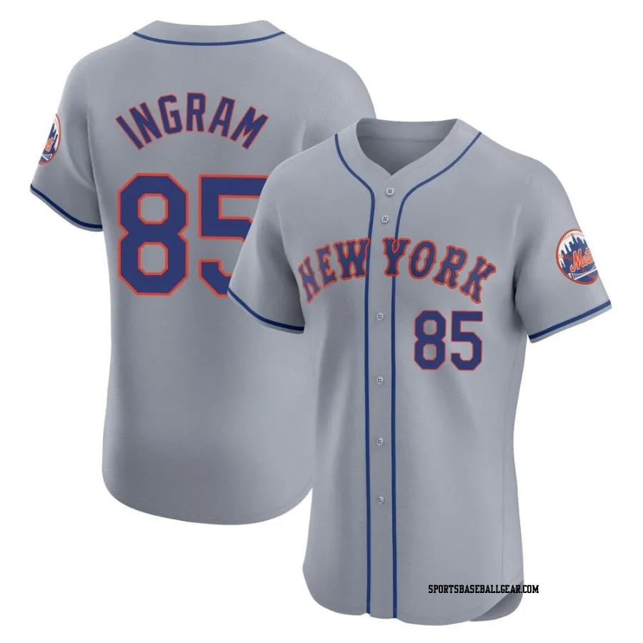 Kolton Ingram Men's New York Mets Gray Elite Road Jersey