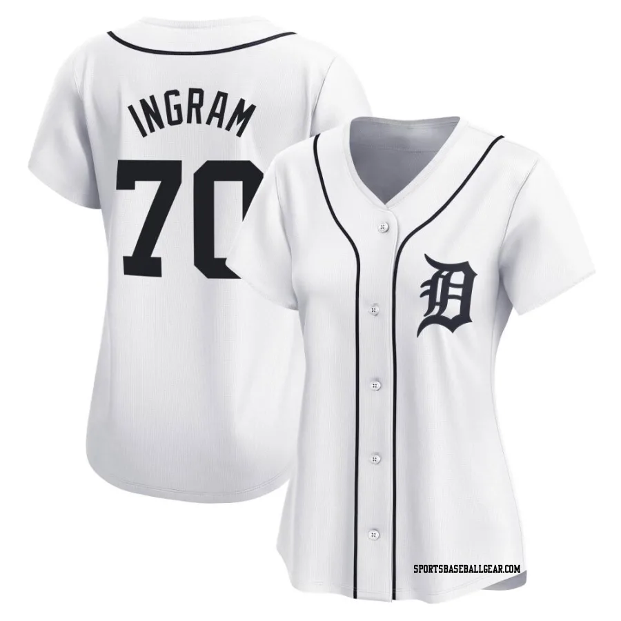 Kolton Ingram Women's Detroit Tigers White Limited Home Jersey