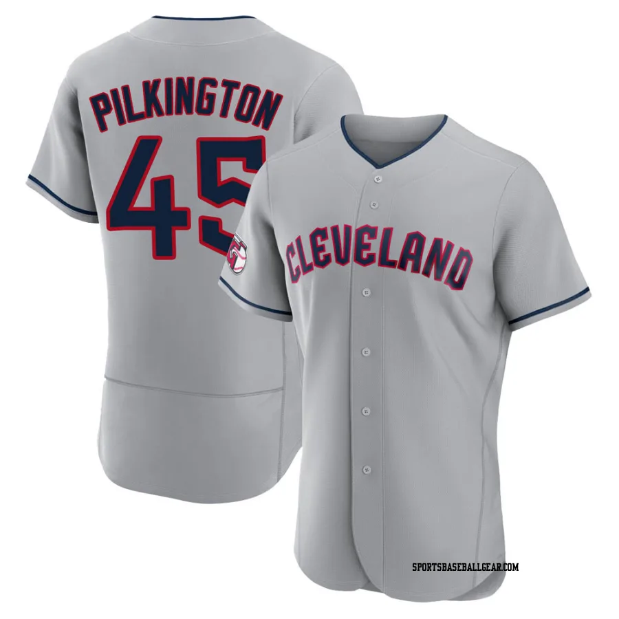 Konnor Pilkington Men's Cleveland Guardians Gray Authentic Road Jersey