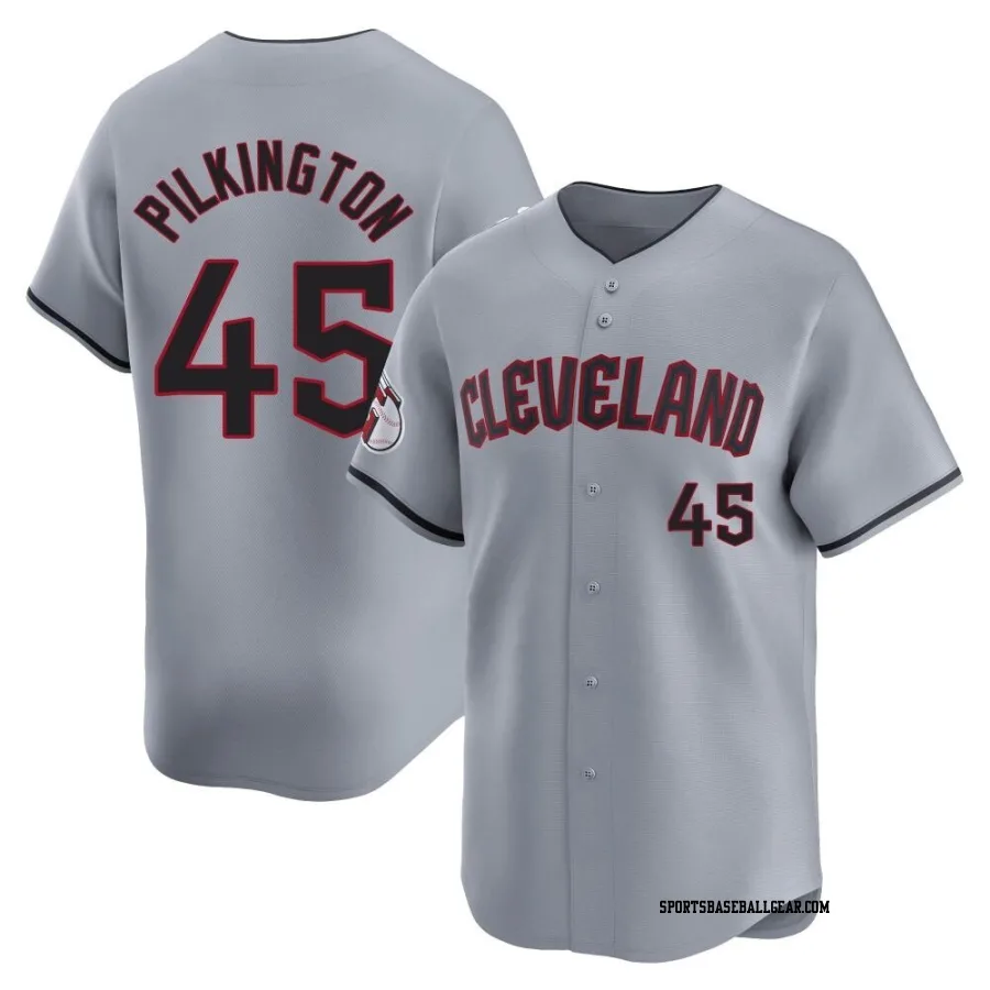 Konnor Pilkington Men's Cleveland Guardians Gray Limited Road Jersey