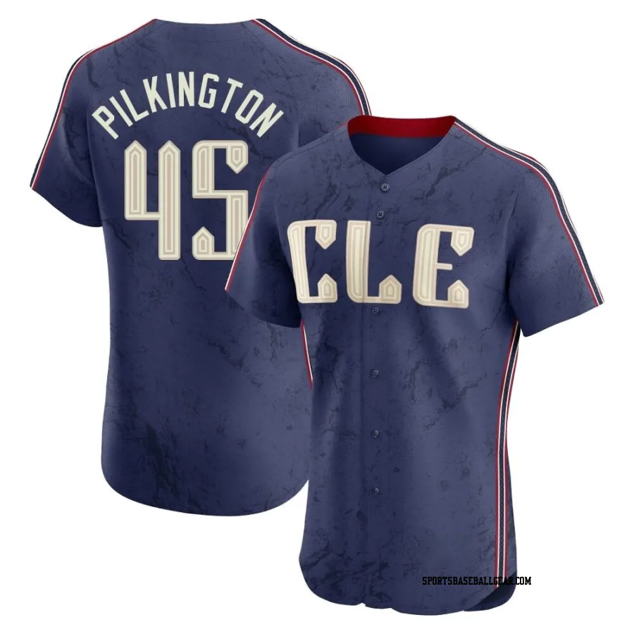 Konnor Pilkington Men's Cleveland Guardians Navy Elite 2024 City Connect Jersey