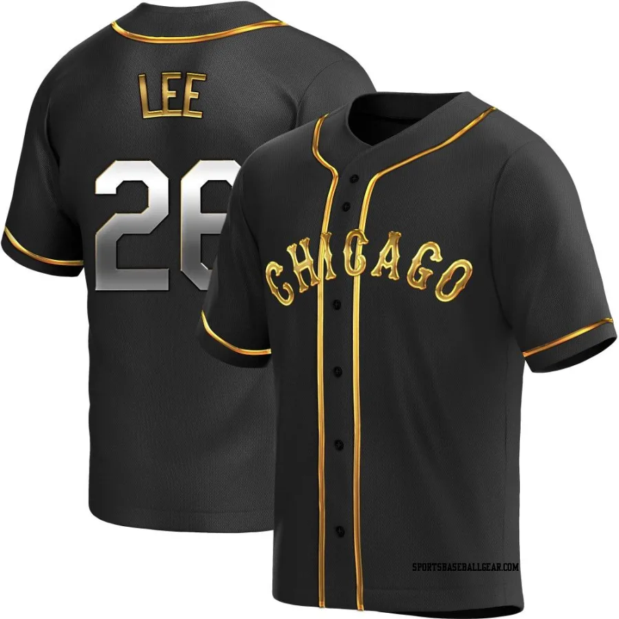 Korey Lee Men's Chicago White Sox Black Golden Replica Alternate Jersey