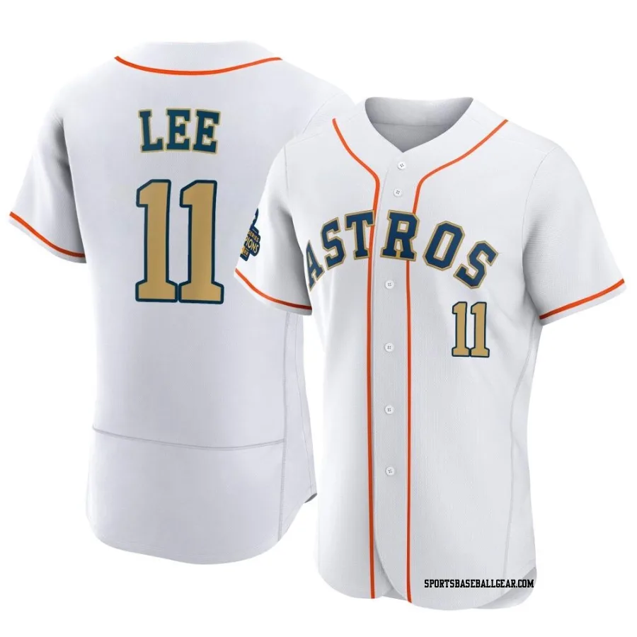 Korey Lee Men's Houston Astros Gold Authentic White 2023 Collection Jersey