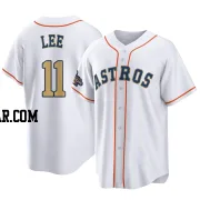 Korey Lee Men's Houston Astros Gold Replica White 2023 Collection Jersey