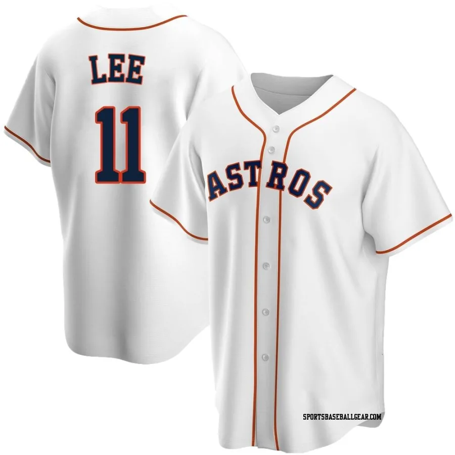 Korey Lee Men's Houston Astros White Replica Home Jersey