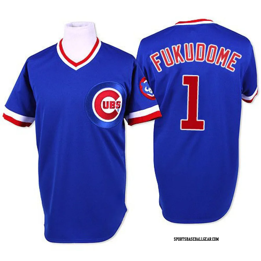 Kosuke Fukudome Men's Chicago Cubs Blue Authentic Throwback Jersey