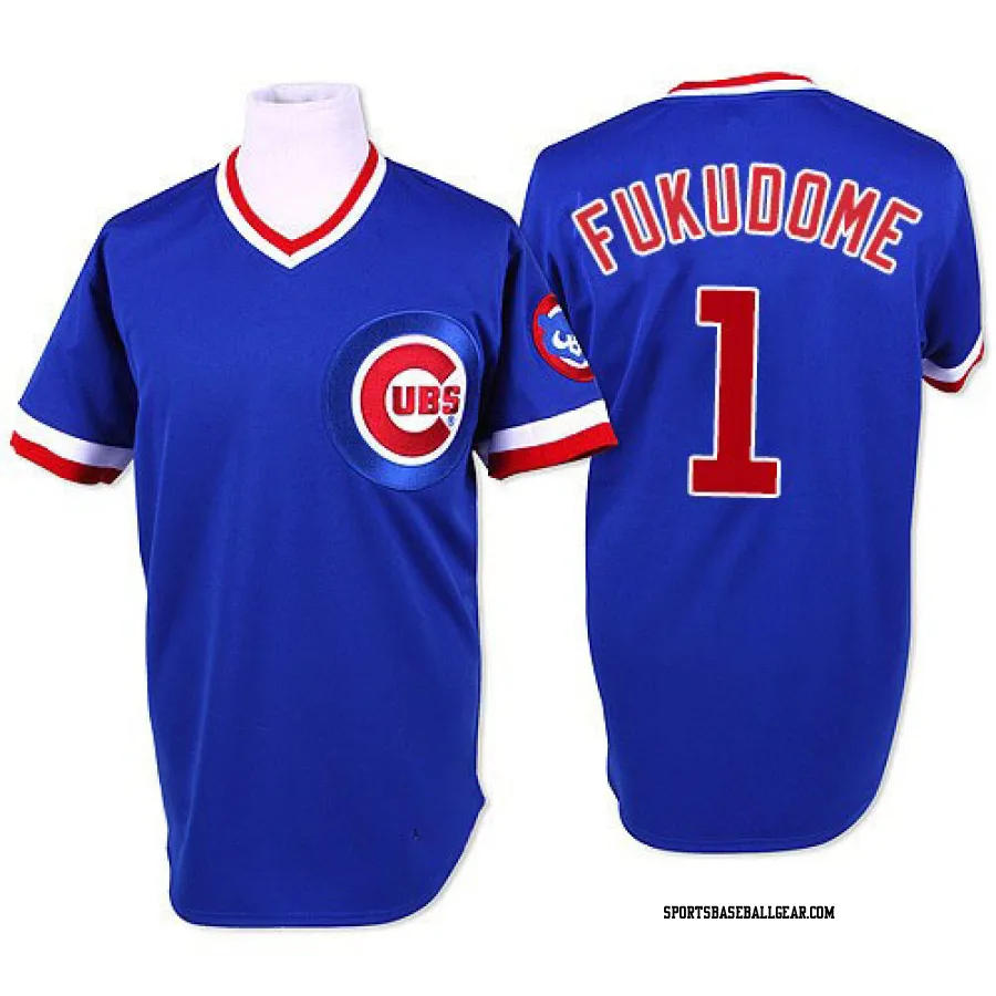 Kosuke Fukudome Men's Chicago Cubs Blue Replica Throwback Jersey