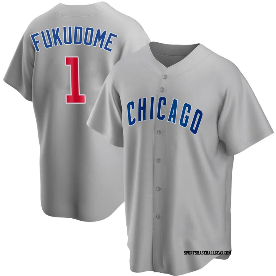 Kosuke Fukudome Men's Chicago Cubs Gray Replica Road Jersey