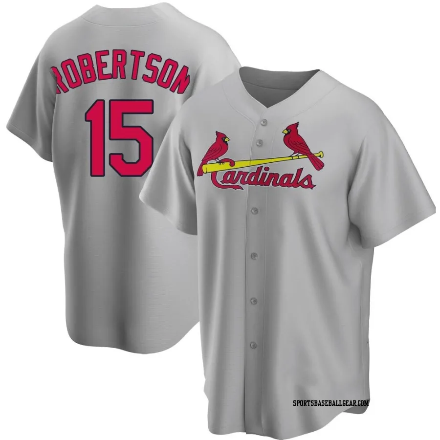 Kramer Robertson Men's St. Louis Cardinals Gray Replica Road Jersey