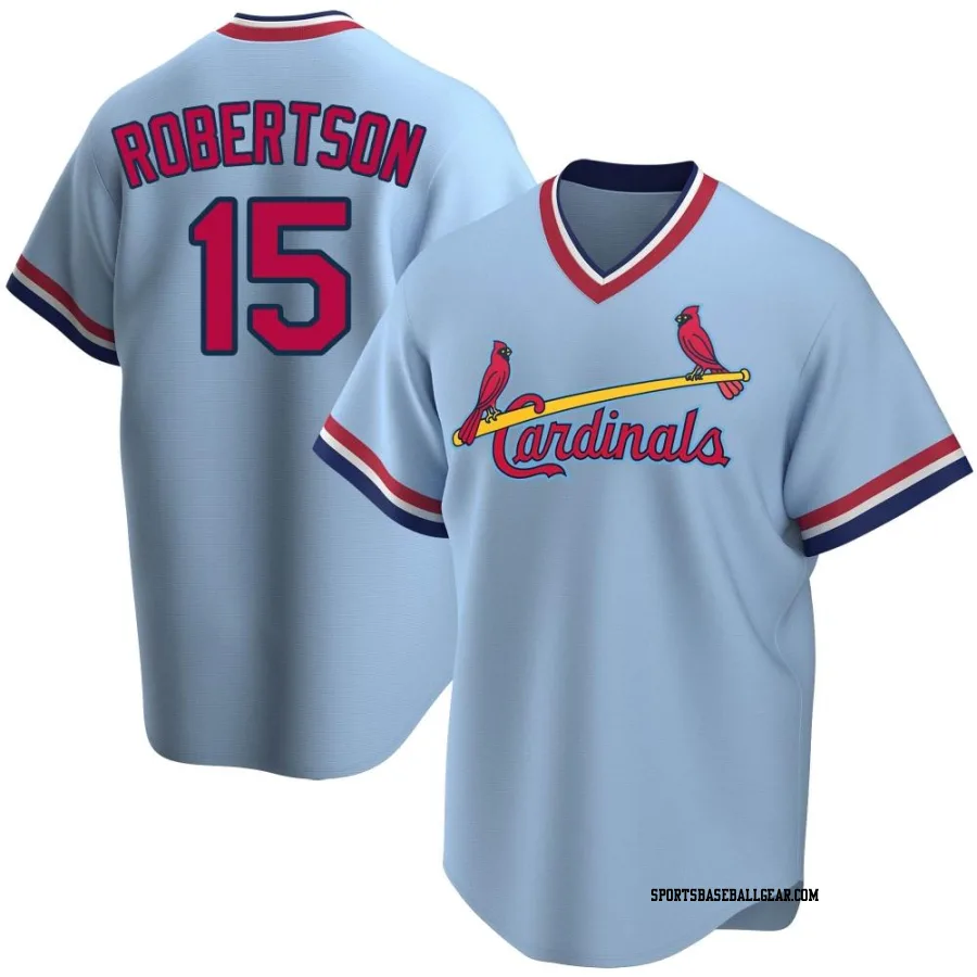 Kramer Robertson Men's St. Louis Cardinals Light Blue Replica Road Cooperstown Collection Jersey