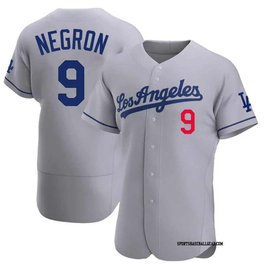 Kristopher Negron Men's Los Angeles Dodgers Gray Authentic Away Jersey