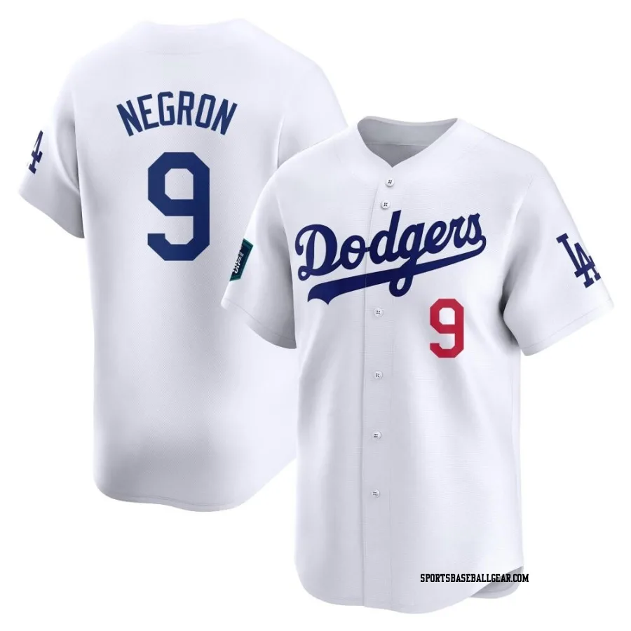 Kristopher Negron Men's Los Angeles Dodgers White Limited 2024 World Tour Seoul Series Home Jersey