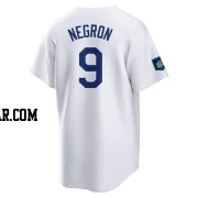 Kristopher Negron Men's Los Angeles Dodgers White Replica 2024 World Tour Seoul Series Home Jersey