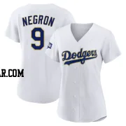 Kristopher Negron Women's Los Angeles Dodgers White/Gold Replica 2021 Gold Program Player Jersey