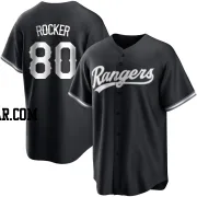 Kumar Rocker Men's Texas Rangers Black/White Replica Jersey