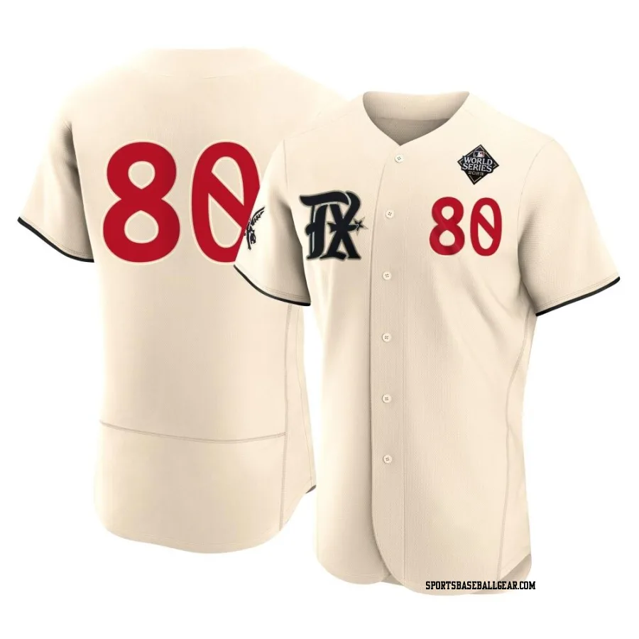 Kumar Rocker Men's Texas Rangers Cream Authentic 2023 City Connect 2023 World Series Jersey