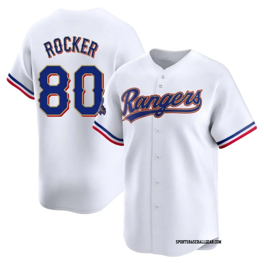 Kumar Rocker Men's Texas Rangers Gold Limited White 2024 Collection Jersey