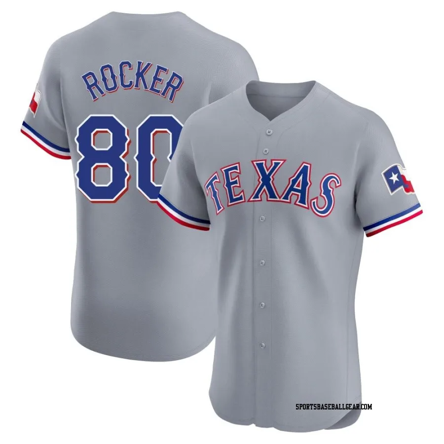 Kumar Rocker Men's Texas Rangers Gray Elite Road Jersey