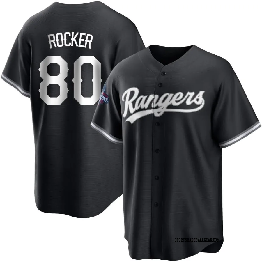 Kumar Rocker Men's Texas Rangers White Replica Black 2023 World Series Champions Jersey