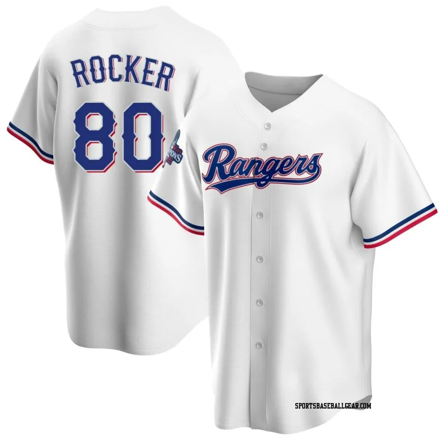 Kumar Rocker Men's Texas Rangers White Replica Home 2023 World Series Champions Jersey