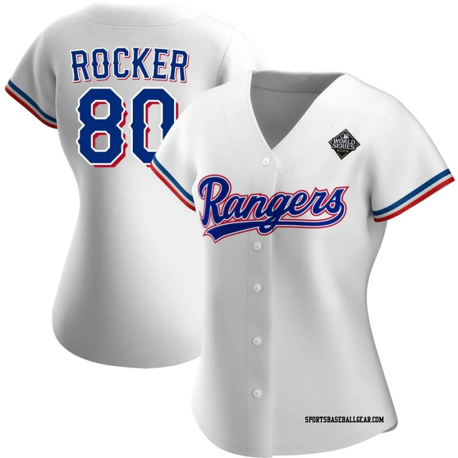 Kumar Rocker Women's Texas Rangers White Authentic Home 2023 World Series Jersey