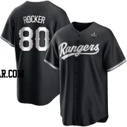 Kumar Rocker Youth Texas Rangers White Replica Black 2023 World Series Jersey