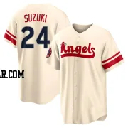 Kurt Suzuki Men's Los Angeles Angels Cream Replica 2022 City Connect Jersey