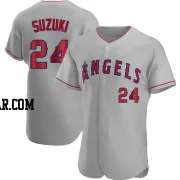 Kurt Suzuki Men's Los Angeles Angels Gray Authentic Road Jersey