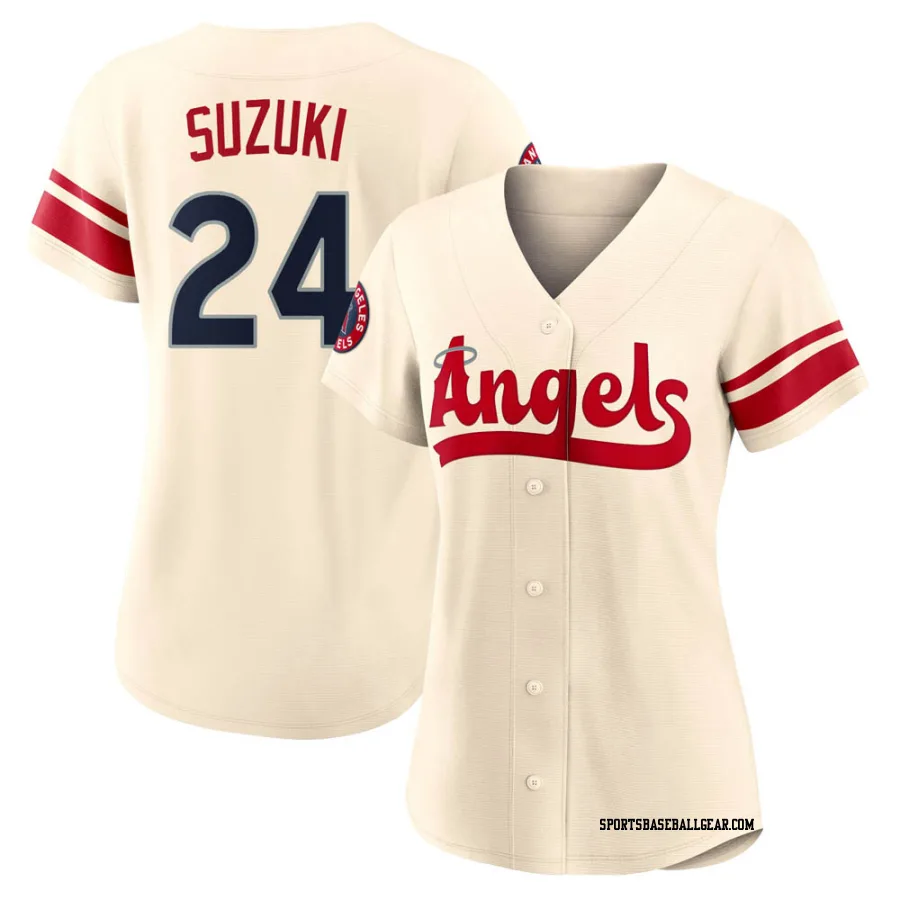 Kurt Suzuki Women's Los Angeles Angels Cream Authentic 2022 City Connect Jersey