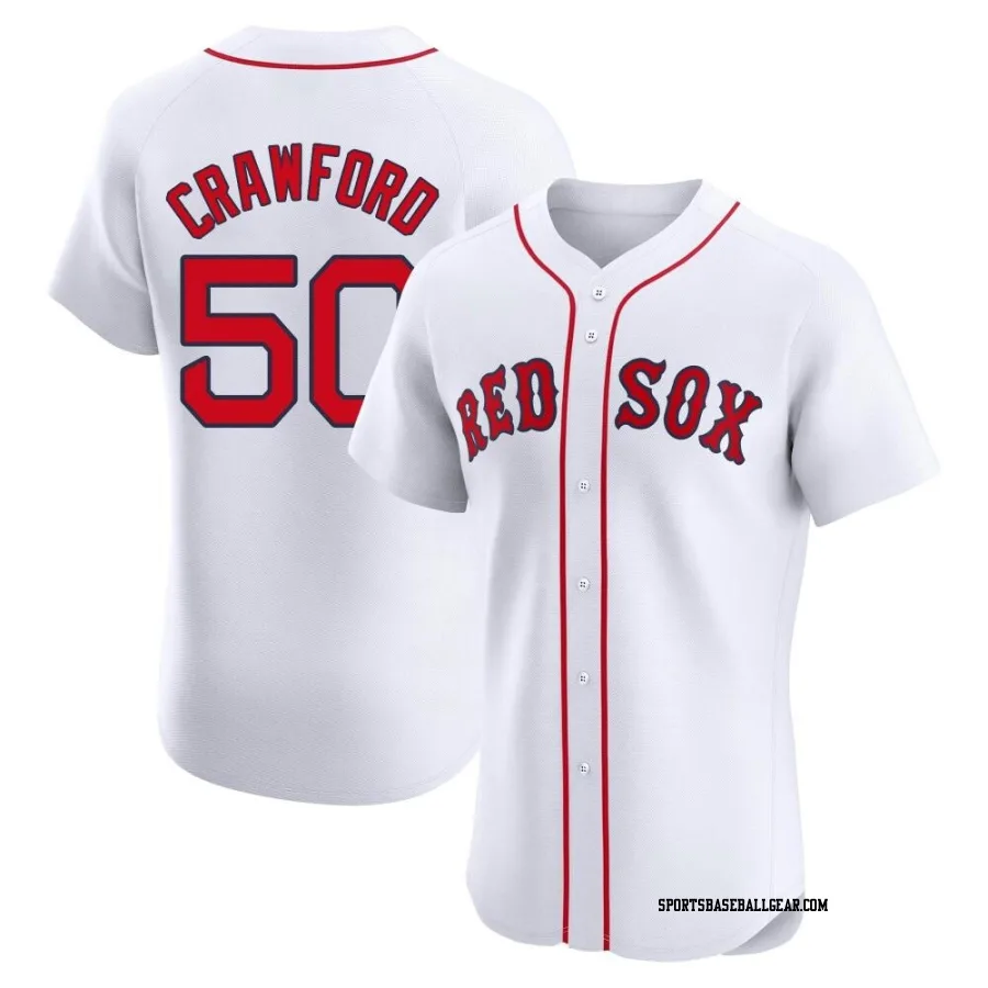 Kutter Crawford Men's Boston Red Sox White Elite Home Patch Jersey