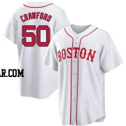 Kutter Crawford Men's Boston Red Sox White Replica 2021 Patriots' Day Jersey