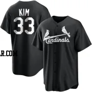 Kwang Hyun Kim Men's St. Louis Cardinals Black/White Replica Jersey