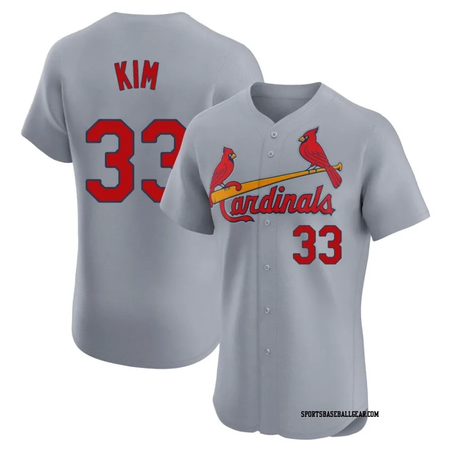 Kwang Hyun Kim Men's St. Louis Cardinals Gray Elite Road Jersey