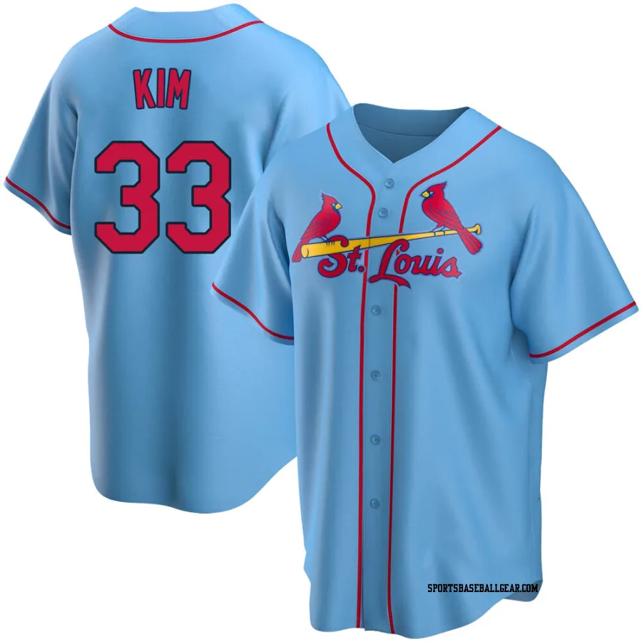 Kwang Hyun Kim Men's St. Louis Cardinals Light Blue Replica Alternate Jersey